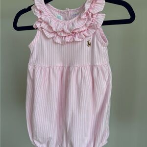 Ralph Lauren Pink Striped Baby Romper